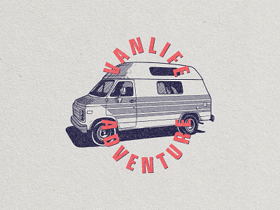 Vanlife adventure logo badge illustration logodesign retro retro badge retro design retro logo textured van vanlife vintage badge