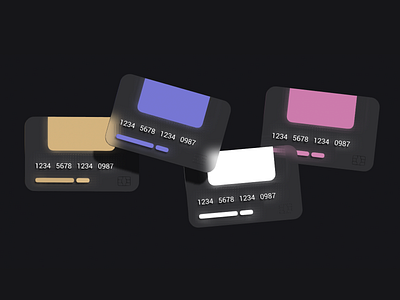 3D Cards Concept 3d bank card concept credit card debit design glass illustration motion graphics spline ui