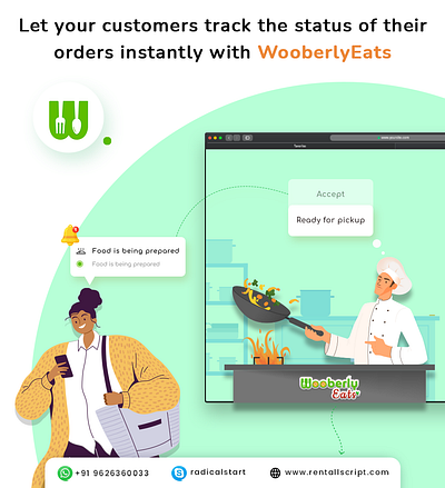 WooberlyEats - Best UberEats Clone App branding color design graphic illustration typo vector