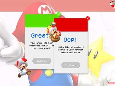 Super Mario Flash Message dailyui dailyui011 dailyuichallenge design design a day flash message mario minimal nintendo toad ui
