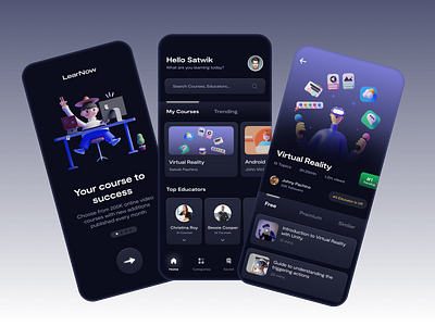 Learning App 2021design courses darkmode edtech app education app educator elearning ios learn learning app learning platform mobile app mobile apps mobile design mobile learning mobile ux onlinelearning productdesign studentapp uiux