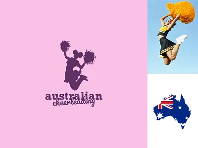 australian cheerleading app australian branding cheerleading design dual meaning learning logo logo design logodesign modern simple two meaning vector