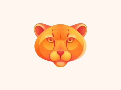 Cheetah icon concept animal big cat branding cheetah head icon logo