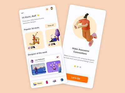 3D Design Showcasing App 3d design app user interface