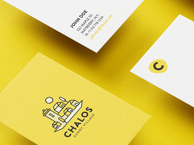 Chalos, Sunny Village branding business card illustration logo poster vector
