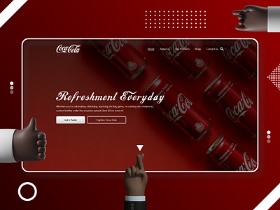 🔥 Coca-Cota oops sorry Coca-Cola 😆 coca cola coca cola coca cota cocacola cocacota flat header header design header exploration landing page screen website header