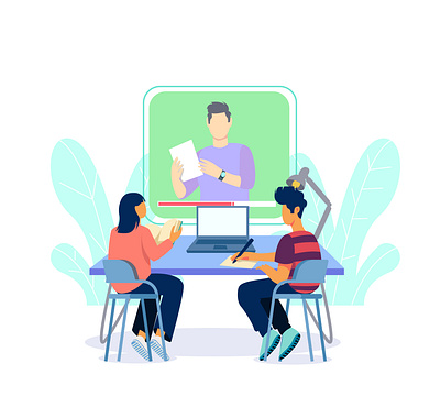 online education artwork colorful concept art concept illustration design design art drowning icon illustration illustrator online education sketch vector vector art vector illustration