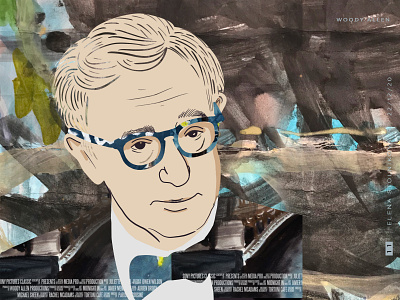 woody allen actor art branding celebrate cinema illustration minimal postcard poster stars vector water watercolor woody allen