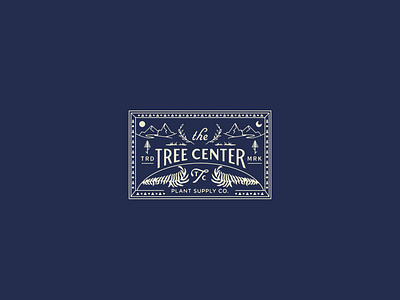 The Tree Center Sticker adventure brand branding design designer identity illustration label lettering national nature outdoor park postage retro stamp supply tree typography vintage
