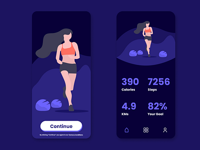 Fitness Tracking App app design graphic design icon illustration minimal type typography ui ux