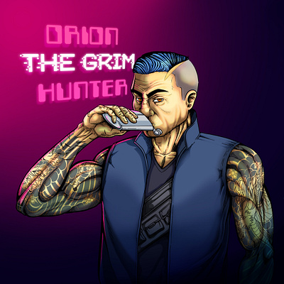 Character Concept: Orion “The Grim” Hunter illustration