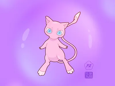 Mew adobe illustrator bubble character cute design illustration japan mew mewtwo pokeball pokemon pokemongo vector wacom
