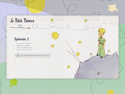 Podcast player - Le Petit Prince / The Little Prince audio audio player exupéry letter podcast prince ui uidesign ux uxui web