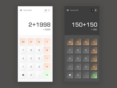 Daily UI - Calculator app calculator calculator ui dailyui dailyuichallenge design gradient minimal typography ui ux