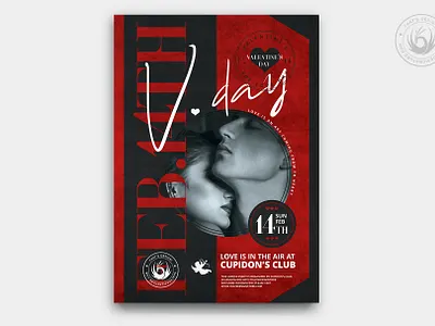 Valentines Day Flyer Template V26 club cupid day design dinner elegant flyer heart love night nightclub party passion poster romance romantic template valentine valentines vday