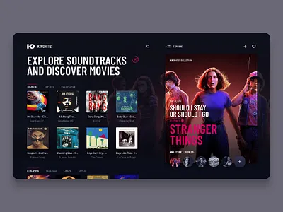 Kinohits (saas platform) on Desktop interface movies app music music app music app ui playlists sass software ui soundtrack ui user interface design ux ux design visual design