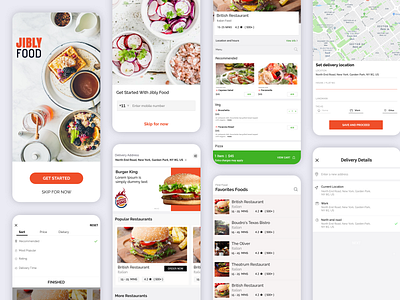 Food Delivery App app design flat icon logo ui ux vector