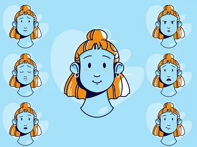 Going through emotions blue design flat illustration people ui ux web