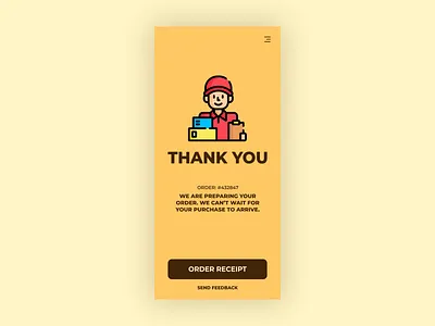 Thank you dailyui dailyuichallenge delivery design illustration order thank you ui