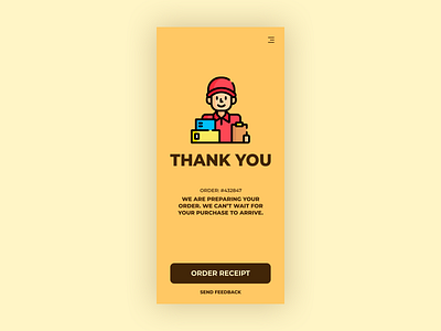 Thank you dailyui dailyuichallenge delivery design illustration order thank you ui