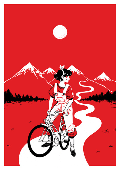 Bike Adventure bike illustration illustrator red