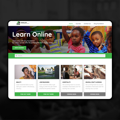 Amy Foundation Online Learning Portal design elearining interface design online learning ui ux web web design website