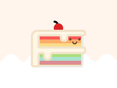 Happy Food Club: Rainbow Cake cake cute art food icon illustration illustrator pastel rainbow