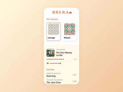 Brera FM – Radio app mobile app mobile design music player pattern player radio ui