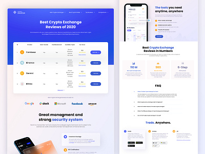 Crypto Exchange Reviews | Landing Page Concept app call to action card crypto design iphone landing page money ui ui design uidesign ux ux design wallet web