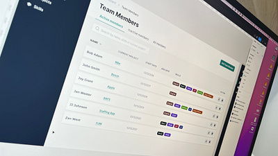 Staffing App: Team members dashboard app crm dashboard design search ui ux