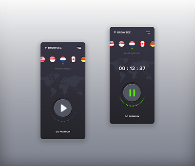 VPN Browsec design minimal mobile mobile app mobile design neomorphism ui ux