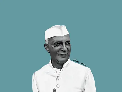 Shri Jawahar Lal Nehru bookillustration digital art digital painting graphic design illustraion indian politician potrait storytelling