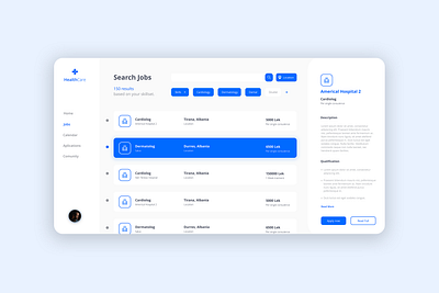 Job's Page for Physicians App @design ui uiux web