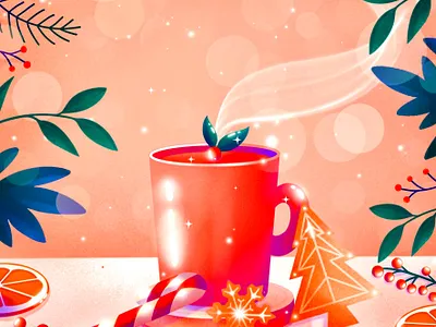 Tea Time christmas draw drawing drink illustration illustrator ipadpro procreate tea winter