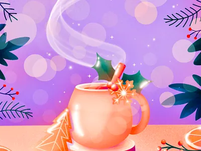 Tea Time 2 artwork christmas creation draw drawing flat design graphic design illustration illustrator ipadpro procreate winter
