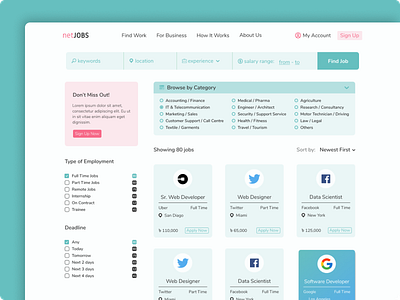 netJOBS - Search Platform job board job listing job portal job posting jobs jobseeker jobsite web web design webdesign website website design