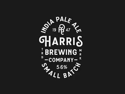 Harris Brewing Company beer brewery branding brewery logo brewing company label monogram type design typeface typographic logo typography vintage badge