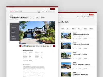Stanford University Faculty Staff Housing bay campus filters for sale home house price product design property property search real estate school stanford teacher typography university webapp website website builder yard