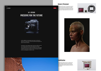 Fuji GFX100 Landing Page 3d design minimal ui uiux uiuxdesign ux webdesign