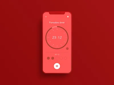 Countdown Timer App(Pomodoro) app countdown countdown timer flat mobile mobile app pomodoro time timer tomato ui uiux