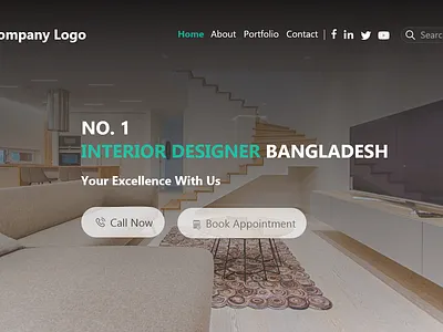 Interior Design UI template Hero Section adobe xd design interiordesign professional design ui design ui templates minimal uiux