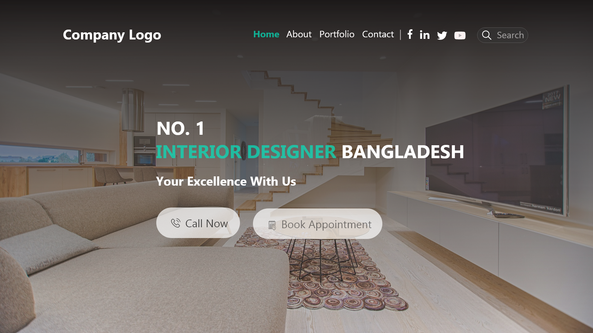 Interior Design UI template Hero Section by Arif_UIUX on Dribbble