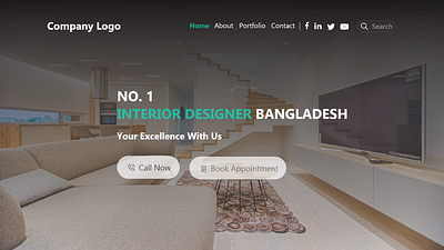 Interior Design UI template Hero Section adobe xd design interiordesign professional design ui design ui templates minimal uiux