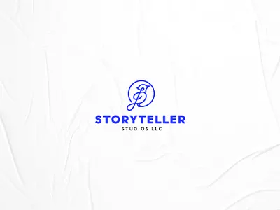 Storyteller Studios bird blue brand brand identity branding design icon logo music studio stave