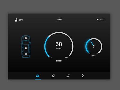 #DailyUI #034 - Car Interface 034 adobe xd car car interface daily ui dailyui dailyuichallenge design ui ux