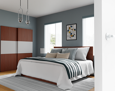 Bedroom blender design render