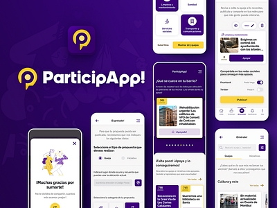 ParticipApp! Your Neighborhood Loudspeaker app branding clean ui design flat design home page illustraion interface ios app login minimal mobile mobile app mobile design onboarding sign in ui ui design ux ux design