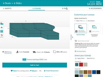 Customize your Furniture UX/UI configurator custom products customize cx design ui ux web