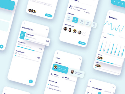 Em Equipa app calendar design documents medical nurse organization task ui ux