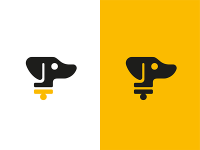 The Hound - Dachshund Logo audio black branding dachshund dog geometric icon identity illustration logo logomark mark negative space pup puppy sticker vector yellow